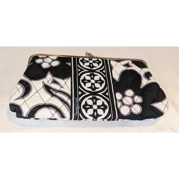 Vera Bradley Night & Day Clutch Wallet Double Kiss Lock Black And White NWOT - Picture 1 of 6